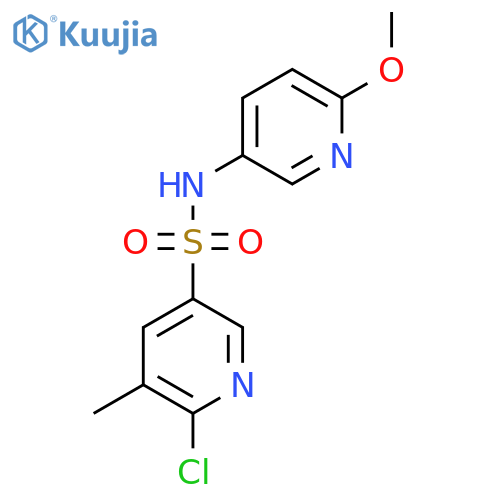 6-chloro-N-(6-methoxypyridin-3-yl)-5-methylpyridine-3-sulfonamide structure