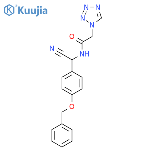 N-{4-(benzyloxy)phenyl(cyano)methyl}-2-(1H-1,2,3,4-tetrazol-1-yl)acetamide structure