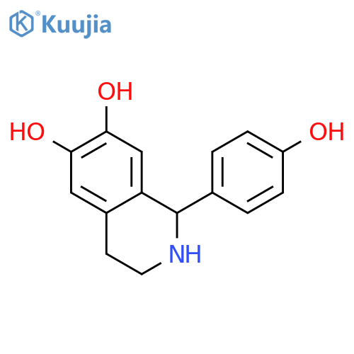 6,7-Isoquinolinediol, 1,2,3,4-tetrahydro-1-(4-hydroxyphenyl)- structure