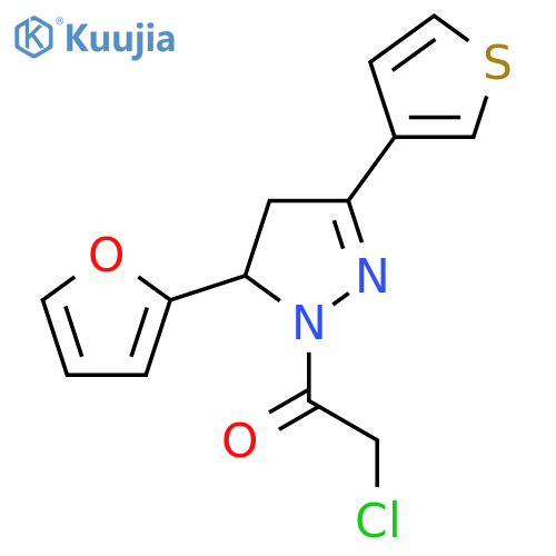 2-chloro-1-[5-(furan-2-yl)-3-(thiophen-3-yl)-4,5-dihydro-1H-pyrazol-1-yl]ethan-1-one structure