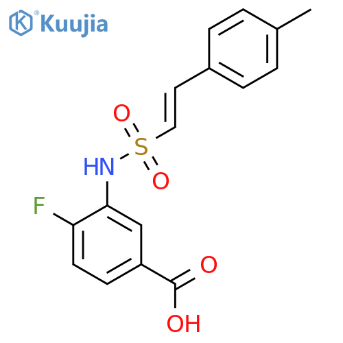4-Fluoro-3-[2-(4-methylphenyl)ethenesulfonamido]benzoic acid structure