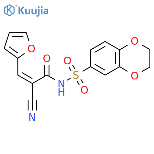 2-cyano-N-(2,3-dihydro-1,4-benzodioxine-6-sulfonyl)-3-(furan-2-yl)prop-2-enamide structure
