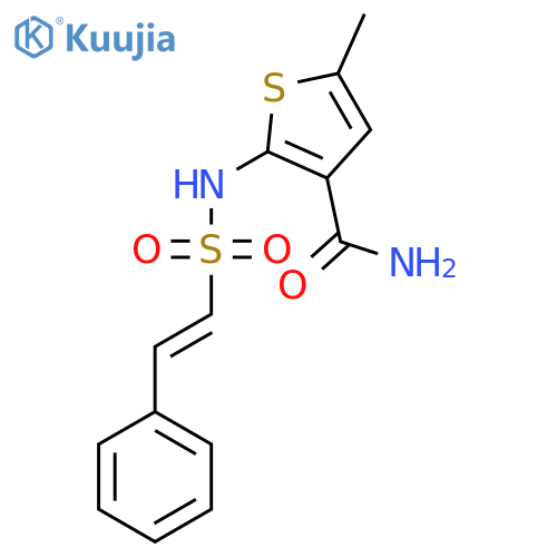 5-Methyl-2-(2-phenylethenesulfonamido)thiophene-3-carboxamide structure
