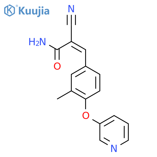 2-Cyano-3-[3-methyl-4-(pyridin-3-yloxy)phenyl]prop-2-enamide structure