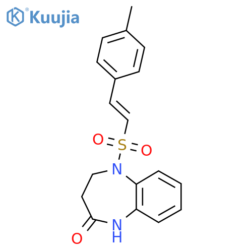 5-[2-(4-methylphenyl)ethenesulfonyl]-2,3,4,5-tetrahydro-1H-1,5-benzodiazepin-2-one structure