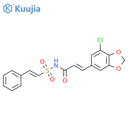 3-(7-chloro-1,3-dioxaindan-5-yl)-N-(2-phenylethenesulfonyl)prop-2-enamide structure