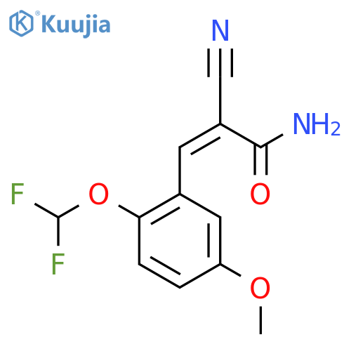 (Z)-2-cyano-3-[2-(difluoromethoxy)-5-methoxyphenyl]prop-2-enamide structure