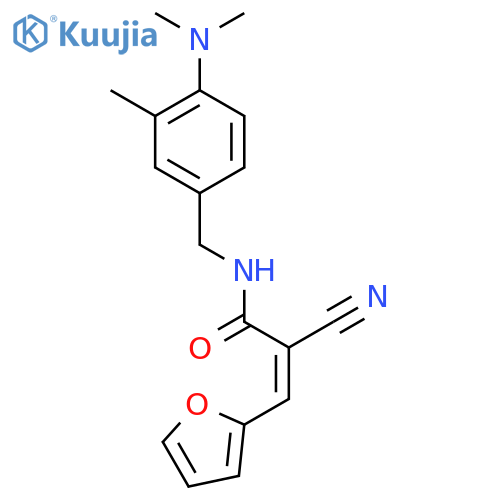 2-cyano-N-{[4-(dimethylamino)-3-methylphenyl]methyl}-3-(furan-2-yl)prop-2-enamide structure