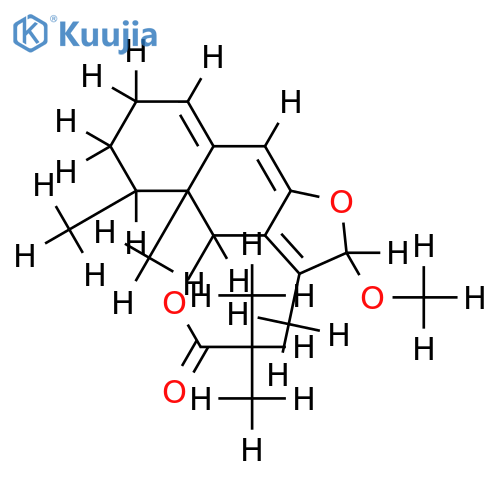 6beta-isobutyryloxy-12beta-methoxy-8,12-epoxyceremophila-1(10),7(11),8-triene structure