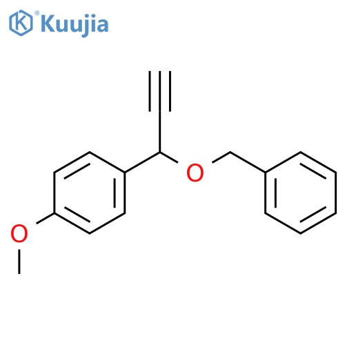 Benzene, 1-methoxy-4-[1-(phenylmethoxy)-2-propyn-1-yl]- structure