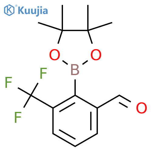 2-(4,4,5,5-Tetramethyl-1,3,2-dioxaborolan-2-yl)-3-(trifluoromethyl)benzaldehyde structure
