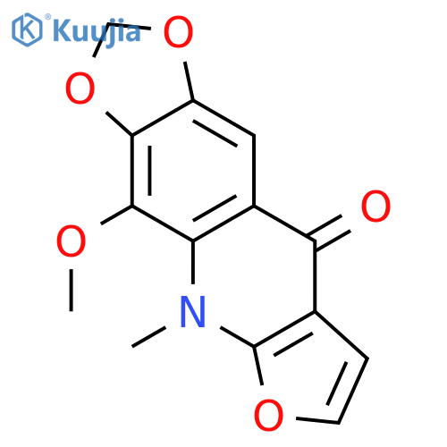 4-methoxy-5-methyl[1,3]dioxolo[4,5-g]furo[2,3-b]quinolin-9(5H)-one structure