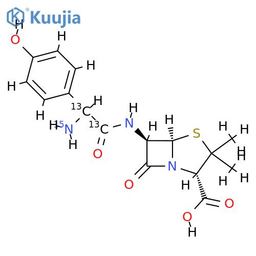 Amoxicillin-13C2,15N (Mixture of Diastereomers) structure