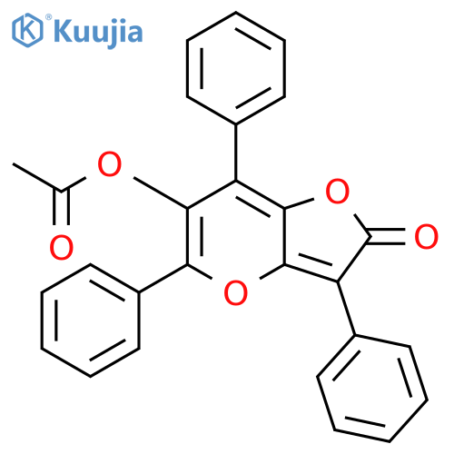 2H-Furo[3,2-b]pyran-2-one, 6-(acetyloxy)-3,5,7-triphenyl- structure