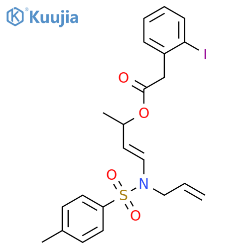 Benzeneacetic acid, 2-iodo-, (2E)-1-methyl-3-[[(4-methylphenyl)sulfonyl]-2-propen-1-ylamino]-2-propen-1-yl ester structure