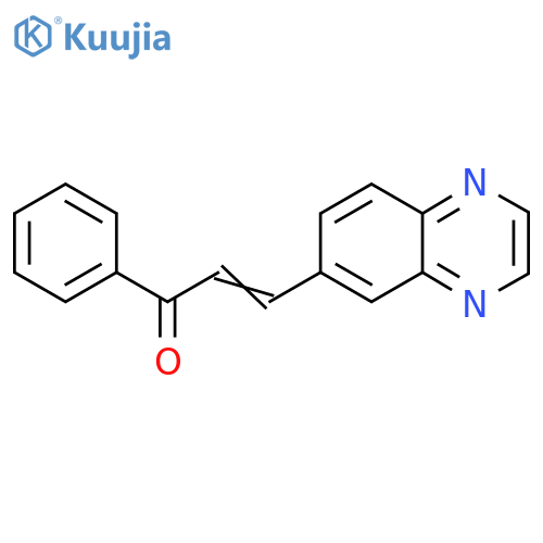 (2E)-1-phenyl-3-(quinoxalin-6-yl)prop-2-en-1-one structure
