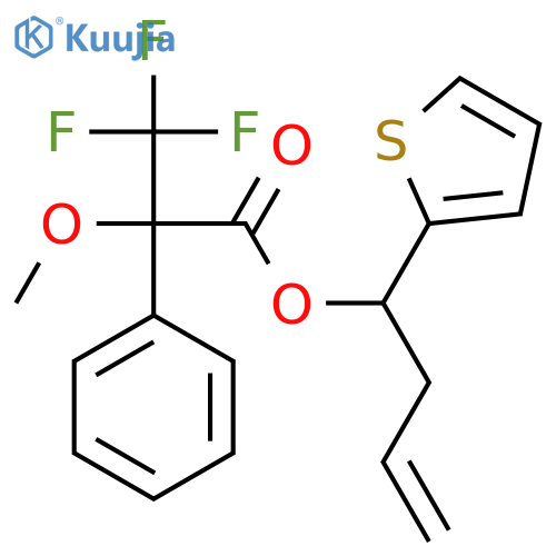 Benzeneacetic acid, α-methoxy-α-(trifluoromethyl)-, (1R)-1-(2-thienyl)-3-buten-1-yl ester, (αR)- structure