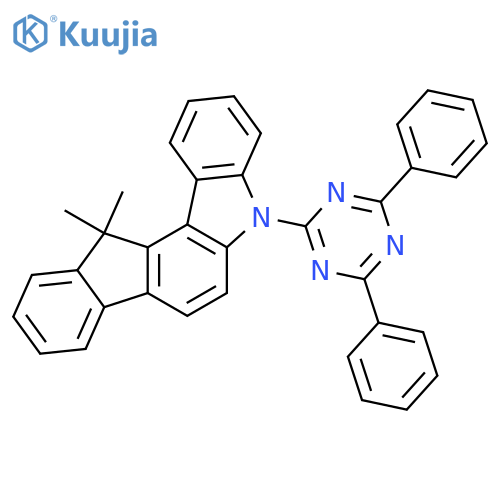 Indeno[1,2-c]carbazole, 5-(4,6-diphenyl-1,3,5-triazin-2-yl)-5,12-dihydro-12,12-dimethyl- structure