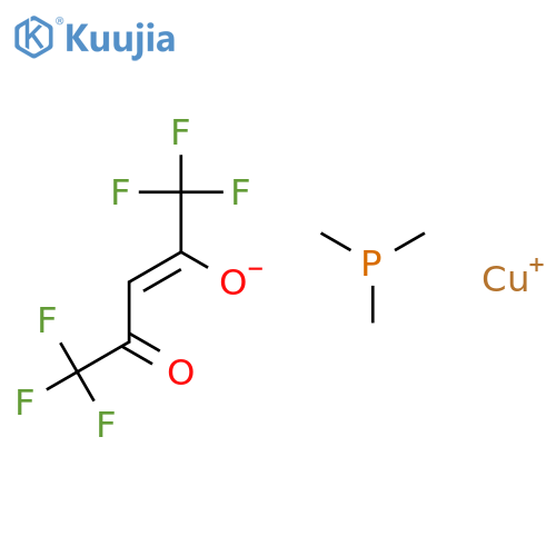Copper(l) (hexafluoroacetylacetonato)trimethylphosphine structure