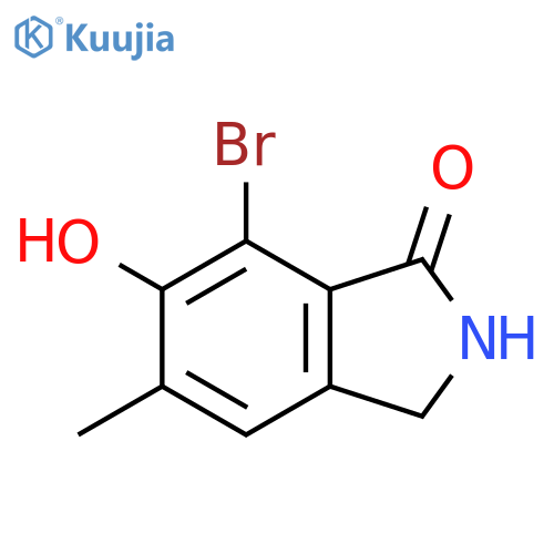 7-bromo-6-hydroxy-5-methyl-2,3-dihydro-1H-isoindol-1-one structure