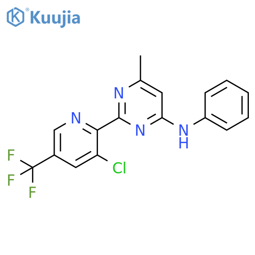 2-3-Chloro-5-(trifluoromethyl)-2-pyridinyl-6-methyl-N-phenyl-4-pyrimidinamine structure