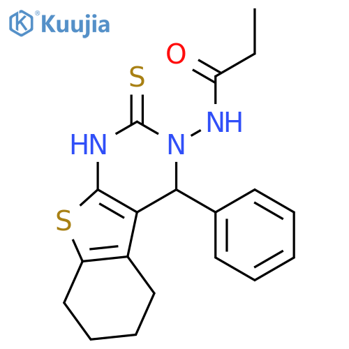 Propanamide,N-(1,4,5,6,7,8-hexahydro-4-phenyl-2-thioxo[1]benzothieno[2,3-d]pyrimidin-3(2H)-yl)- structure