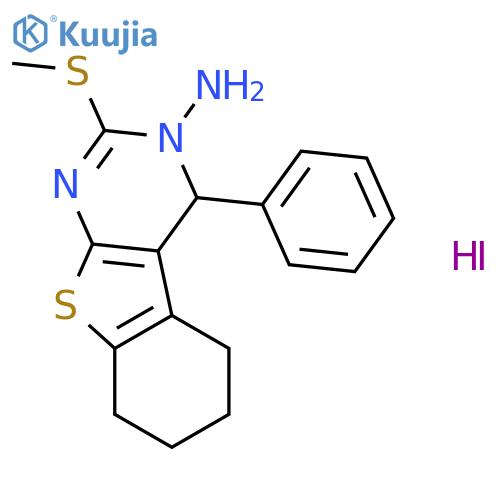 [1]Benzothieno[2,3-d]pyrimidin-3(4H)-amine,5,6,7,8-tetrahydro-2-(methylthio)-4-phenyl-, hydriodide (1:1) structure