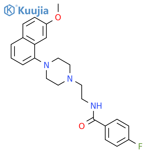 Benzamide, 4-fluoro-N-[2-[4-(7-methoxy-1-naphthalenyl)-1-piperazinyl]ethyl]- structure