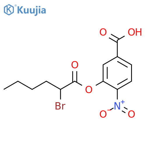 Benzoic acid, 3-[(2-bromo-1-oxohexyl)oxy]-4-nitro- structure