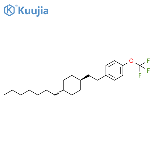 Benzene, 1-[2-(4-heptylcyclohexyl)ethyl]-4-(trifluoromethoxy)-, trans- (9CI) structure