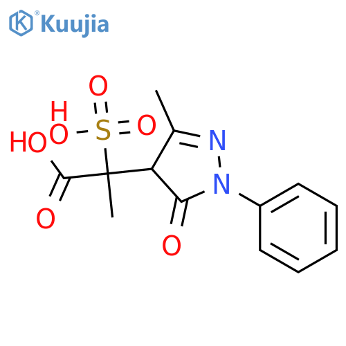 2-(3-Methyl-5-oxo-1-phenyl-4,5-dihydro-1H-pyrazol-4-yl)-2-sulfopropanoic acid structure