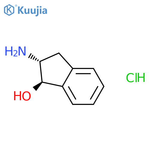 rac-(1R,2R)-2-amino-2,3-dihydro-1H-inden-1-ol hydrochloride structure