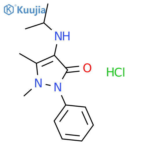 3H-Pyrazol-3-one,1,2-dihydro-1,5-dimethyl-4-[(1-methylethyl)amino]-2-phenyl-,hydrochloride structure