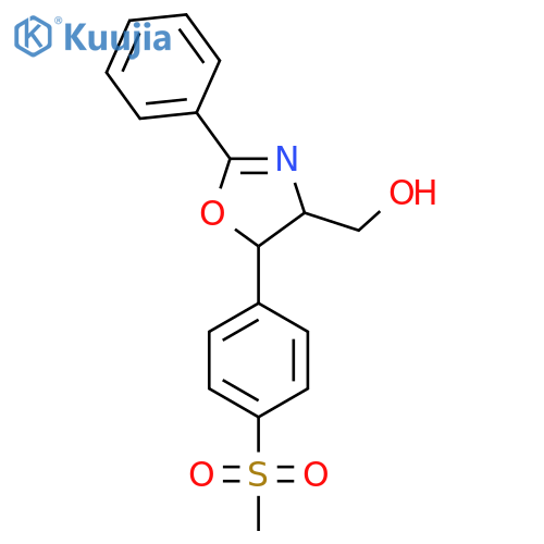 4,5-Dihydro-5-[4-(methylsulfonyl)phenyl]-2-phenyl-4-oxazolemethanol structure