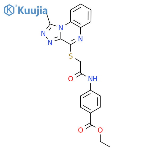 ethyl 4-[2-({1-methyl-[1,2,4]triazolo[4,3-a]quinoxalin-4-yl}sulfanyl)acetamido]benzoate structure