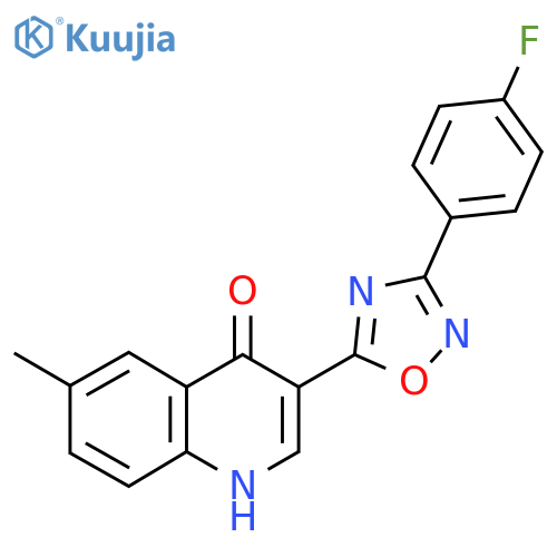 3-[3-(4-fluorophenyl)-1,2,4-oxadiazol-5-yl]-6-methyl-1,4-dihydroquinolin-4-one structure