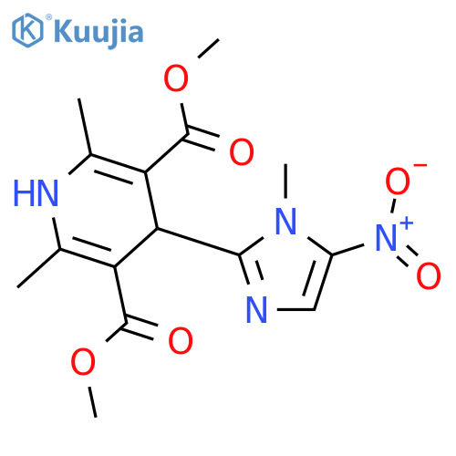 3,5-Pyridinedicarboxylic acid,1,4-dihydro-2,6-dimethyl-4-(1-methyl-5-nitro-1H-imidazol-2-yl)-,dimethyl ester structure