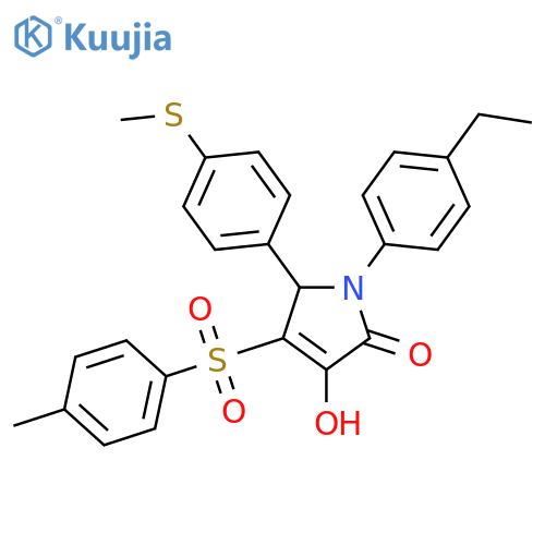 1-(4-ethylphenyl)-3-hydroxy-4-(4-methylbenzenesulfonyl)-5-[4-(methylsulfanyl)phenyl]-2,5-dihydro-1H-pyrrol-2-one structure