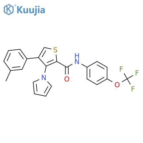 4-(3-methylphenyl)-3-(1H-pyrrol-1-yl)-N-[4-(trifluoromethoxy)phenyl]thiophene-2-carboxamide structure