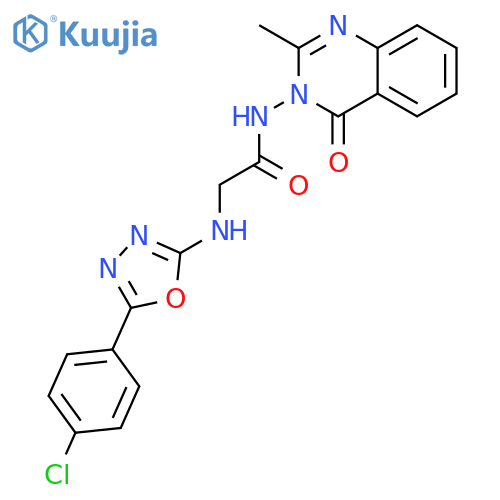 N~2~-[5-(4-chlorophenyl)-1,3,4-oxadiazol-2-yl]-N-(2-methyl-4-oxoquinazolin-3(4H)-yl)glycinamide structure