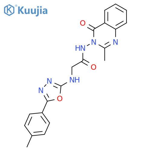 N-(2-methyl-4-oxoquinazolin-3(4H)-yl)-N~2~-[5-(4-methylphenyl)-1,3,4-oxadiazol-2-yl]glycinamide structure