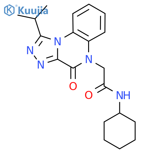 N-cyclohexyl-2-[4-oxo-1-(propan-2-yl)-4H,5H-[1,2,4]triazolo[4,3-a]quinoxalin-5-yl]acetamide structure
