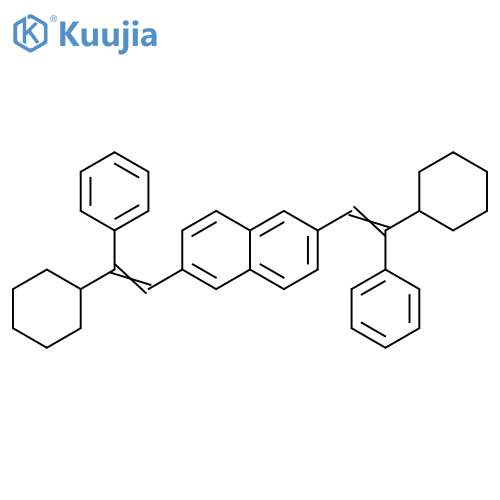 Naphthalene, 2,6-bis(2-cyclohexyl-2-phenylethenyl)- structure