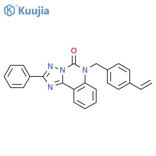 6-[(4-ethenylphenyl)methyl]-2-phenyl-[1,2,4]triazolo[1,5-c]quinazolin-5-one structure
