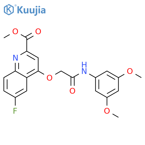 methyl 4-{[(3,5-dimethoxyphenyl)carbamoyl]methoxy}-6-fluoroquinoline-2-carboxylate structure