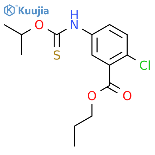 propyl 2-chloro-5-{[(1-methylethoxy)carbonothioyl]amino}benzoate structure