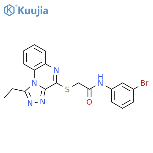 N-(3-bromophenyl)-2-({1-ethyl-[1,2,4]triazolo[4,3-a]quinoxalin-4-yl}sulfanyl)acetamide structure