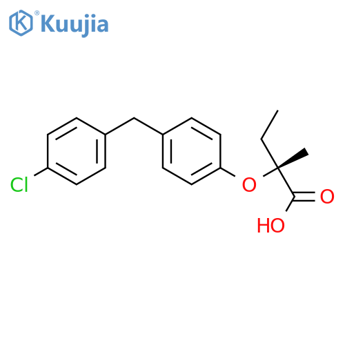 Butanoic acid, 2-[4-[(4-chlorophenyl)methyl]phenoxy]-2-methyl-, (R)- structure