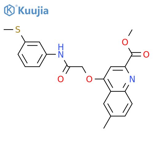 methyl 6-methyl-4-({[3-(methylsulfanyl)phenyl]carbamoyl}methoxy)quinoline-2-carboxylate structure