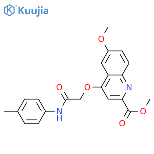 methyl 6-methoxy-4-{[(4-methylphenyl)carbamoyl]methoxy}quinoline-2-carboxylate structure